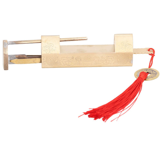 Antique Style Padlock 5cm Spacing Horizontal Lock with Key for Jewelry Box Wooden Box Cabinet Door V1294-YM0523-3114220007711