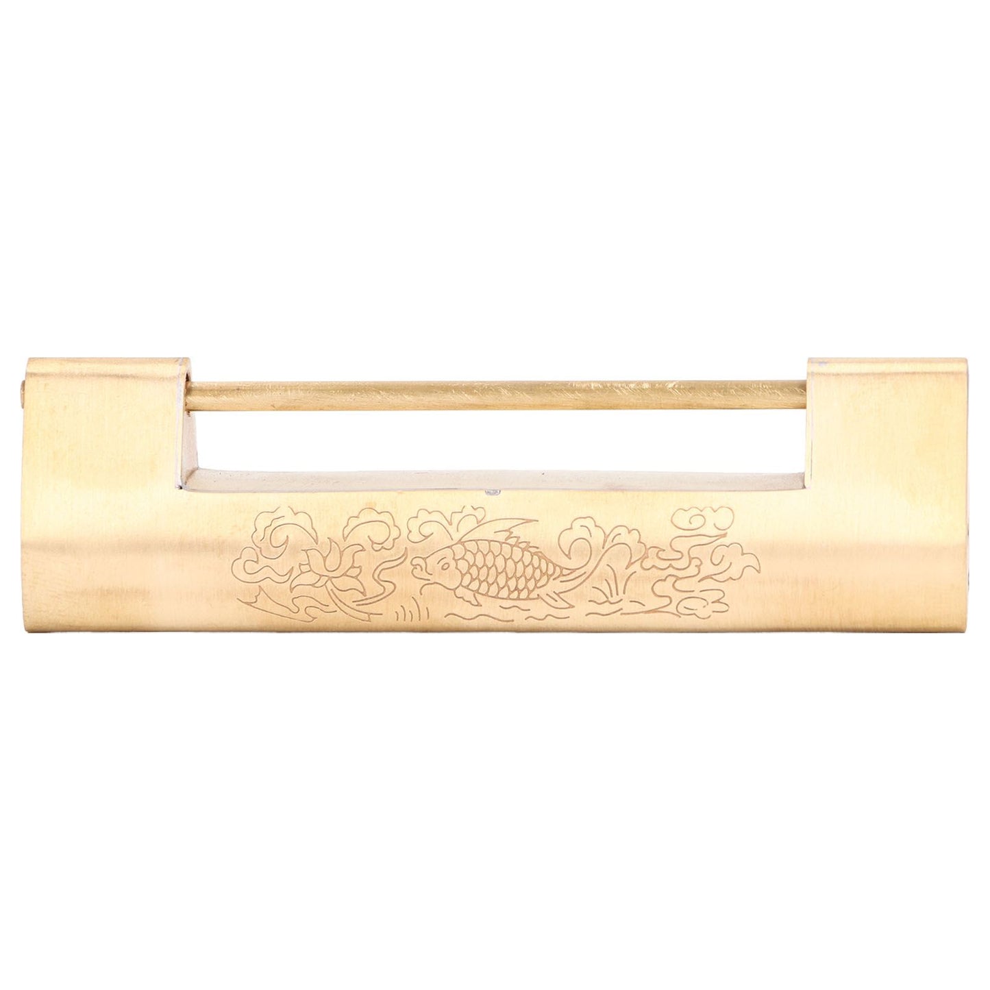 Brass Antique Padlock 8cm Spacing Delicate Chinese Old Style Jewelry Box Padlock with Key V1294-YM0523-3114220007811
