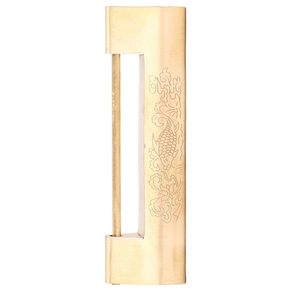 Brass Antique Padlock 8cm Spacing Delicate Chinese Old Style Jewelry Box Padlock with Key V1294-YM0523-3114220007811