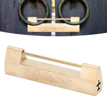 Brass Antique Padlock 8cm Spacing Delicate Chinese Old Style Jewelry Box Padlock with Key V1294-YM0523-3114220007811