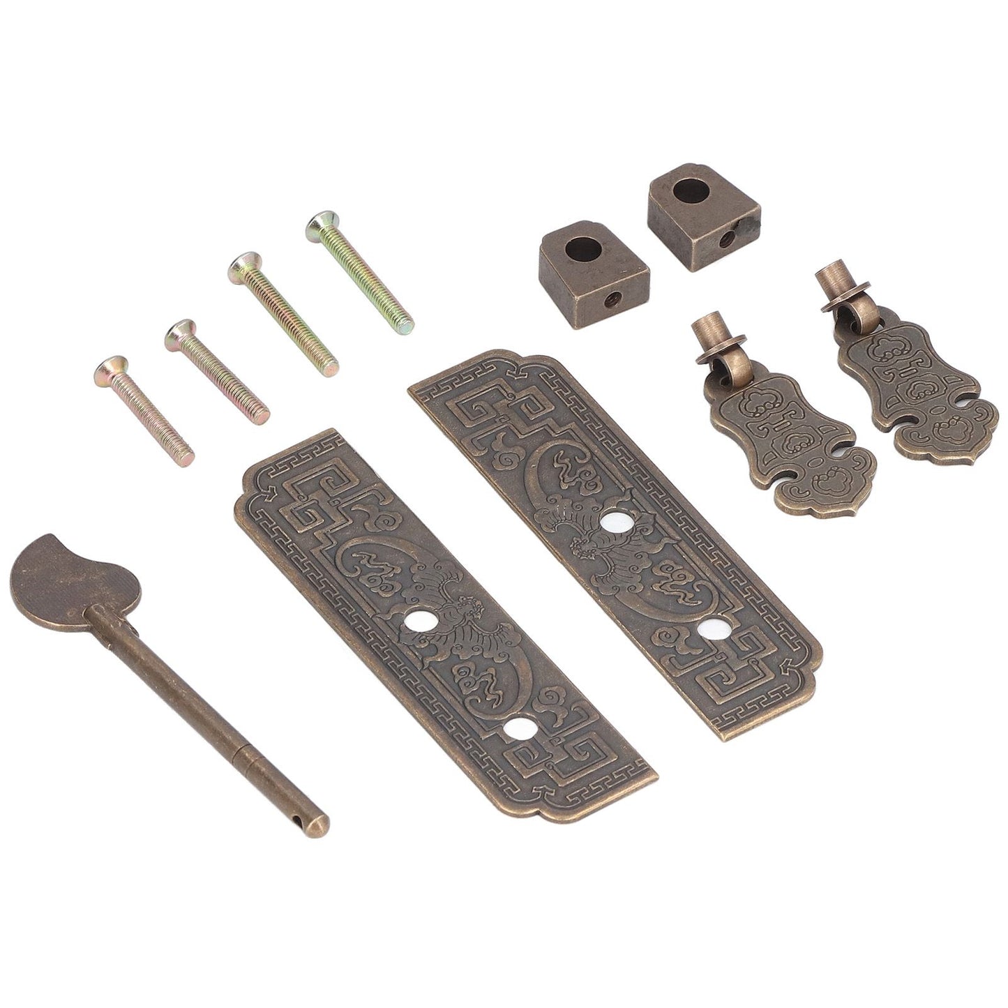 Cabinet Faceplate Brass Material Bronze Auspicious Bat Pattern Retro Chinese Cabinet Handles for Wardrobes V1294-YM0523-3114220008111
