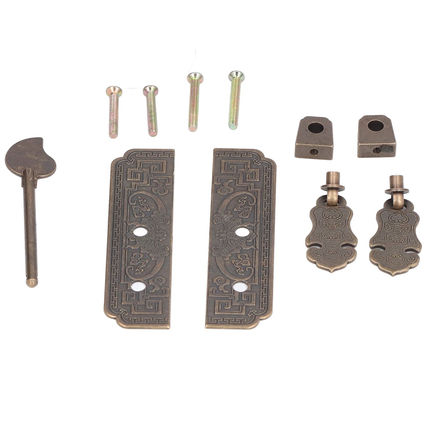 Cabinet Faceplate Brass Material Bronze Auspicious Bat Pattern Retro Chinese Cabinet Handles for Wardrobes V1294-YM0523-3114220008111