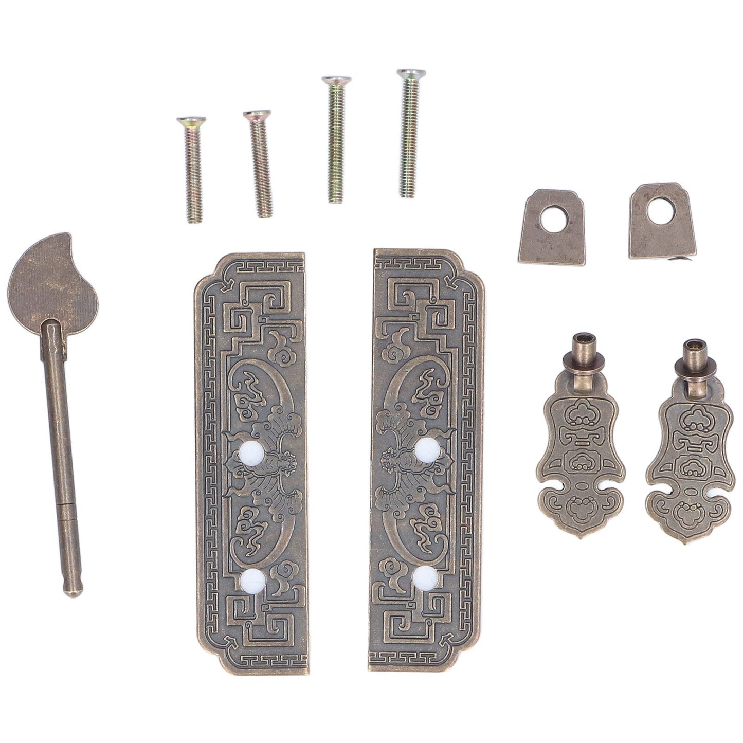 Cabinet Faceplate Brass Material Bronze Auspicious Bat Pattern Retro Chinese Cabinet Handles for Wardrobes V1294-YM0523-3114220008111