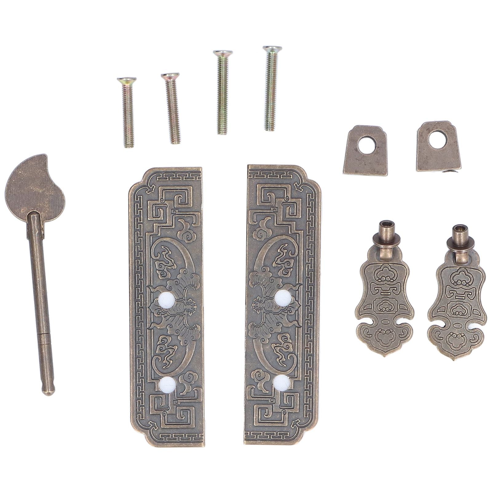 Cabinet Faceplate Brass Material Bronze Auspicious Bat Pattern Retro Chinese Cabinet Handles for Wardrobes V1294-YM0523-3114220008111