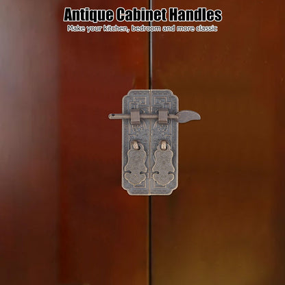 Cabinet Faceplate Brass Material Bronze Auspicious Bat Pattern Retro Chinese Cabinet Handles for Wardrobes V1294-YM0523-3114220008111