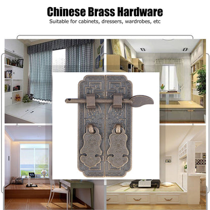 Cabinet Faceplate Brass Material Bronze Auspicious Bat Pattern Retro Chinese Cabinet Handles for Wardrobes V1294-YM0523-3114220008111
