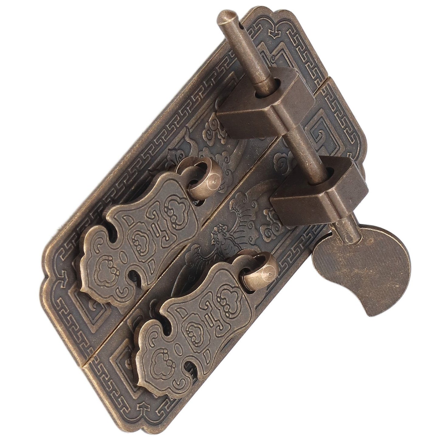 Cabinet Faceplate Brass Material Bronze Auspicious Bat Pattern Retro Chinese Cabinet Handles for Wardrobes V1294-YM0523-3114220008111