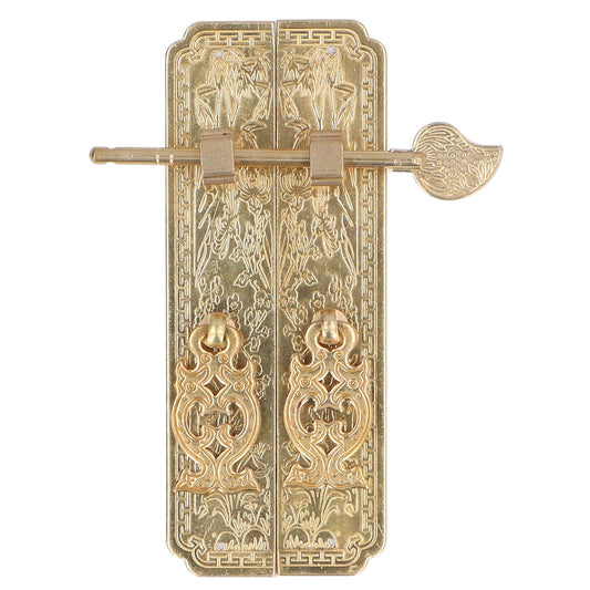 Cabinet Faceplate Brass Material Elegant Retro Botanical Pattern Decorative Chinese Antique Cabinet Handles V1294-YM0523-3114220008311