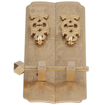 Cabinet Faceplate Retro Style Brass Material Landscape Character Pattern Decorative Cabinet Handles for V1294-YM0523-3114220008411