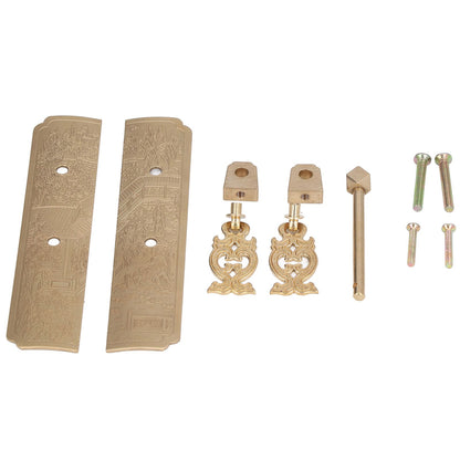 Cabinet Faceplate Retro Style Brass Material Landscape Character Pattern Decorative Cabinet Handles for V1294-YM0523-3114220008411