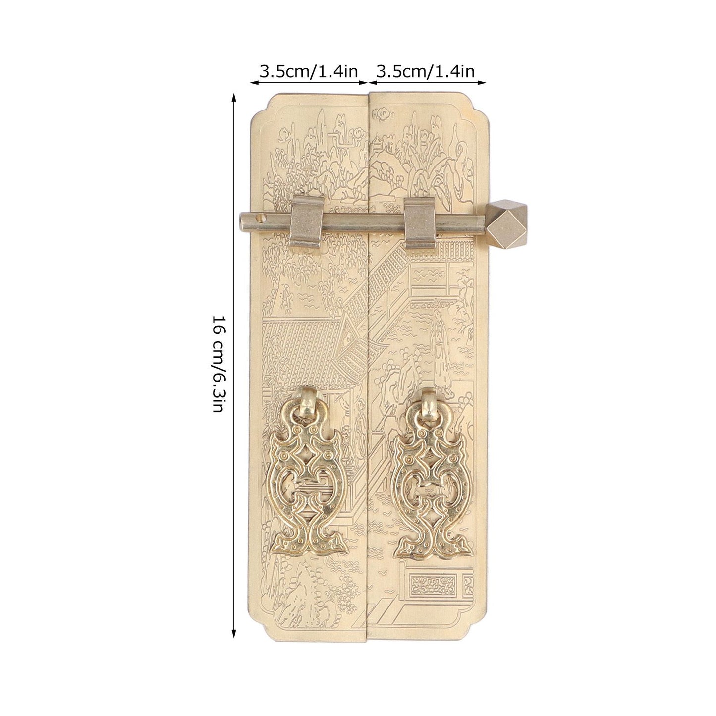 Cabinet Faceplate Retro Style Brass Material Landscape Character Pattern Decorative Cabinet Handles for V1294-YM0523-3114220008411