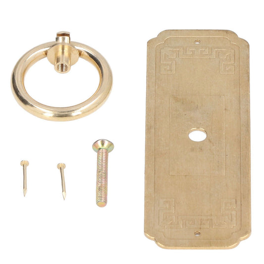 Cabinet Door Handle Chinese Furniture Antique Pattern Pure Copper Cabinet Doors Window Retro HandleLength 10cm V1294-YM0523-3114220008511