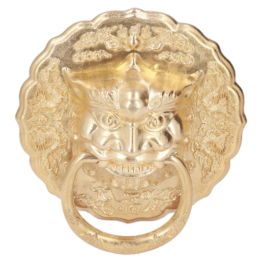Door Knocker Brass Material Bronze Collision Resistance Chinese Animal Head Pull Ring for Wooden Door V1294-YM0523-3114220008611