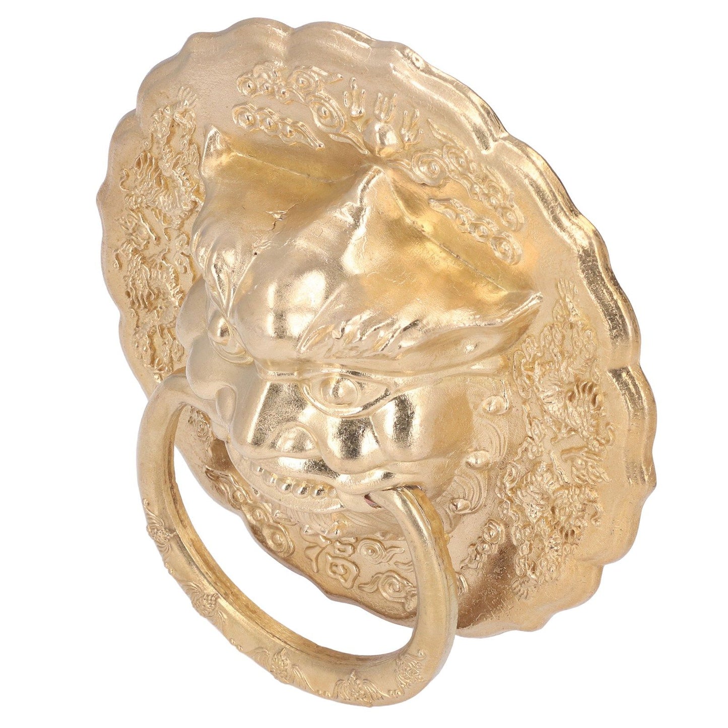 Door Knocker Brass Material Bronze Collision Resistance Chinese Animal Head Pull Ring for Wooden Door V1294-YM0523-3114220008611