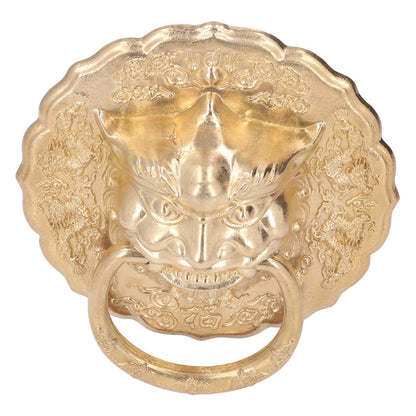 Door Knocker Brass Material Bronze Collision Resistance Chinese Animal Head Pull Ring for Wooden Door V1294-YM0523-3114220008611