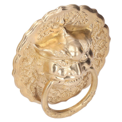 Door Knocker Brass Material Bronze Collision Resistance Chinese Animal Head Pull Ring for Wooden Door V1294-YM0523-3114220008611
