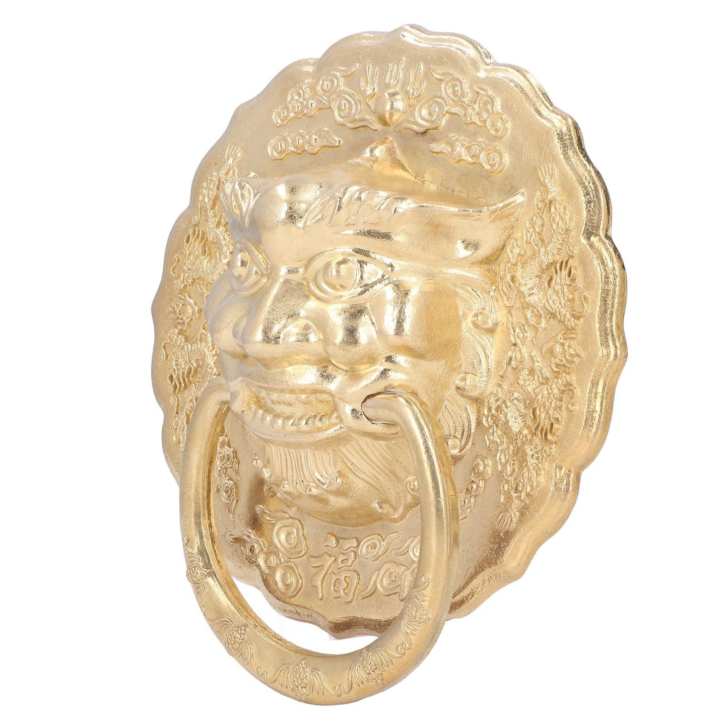 Door Knocker Brass Material Bronze Collision Resistance Chinese Animal Head Pull Ring for Wooden Door V1294-YM0523-3114220008611