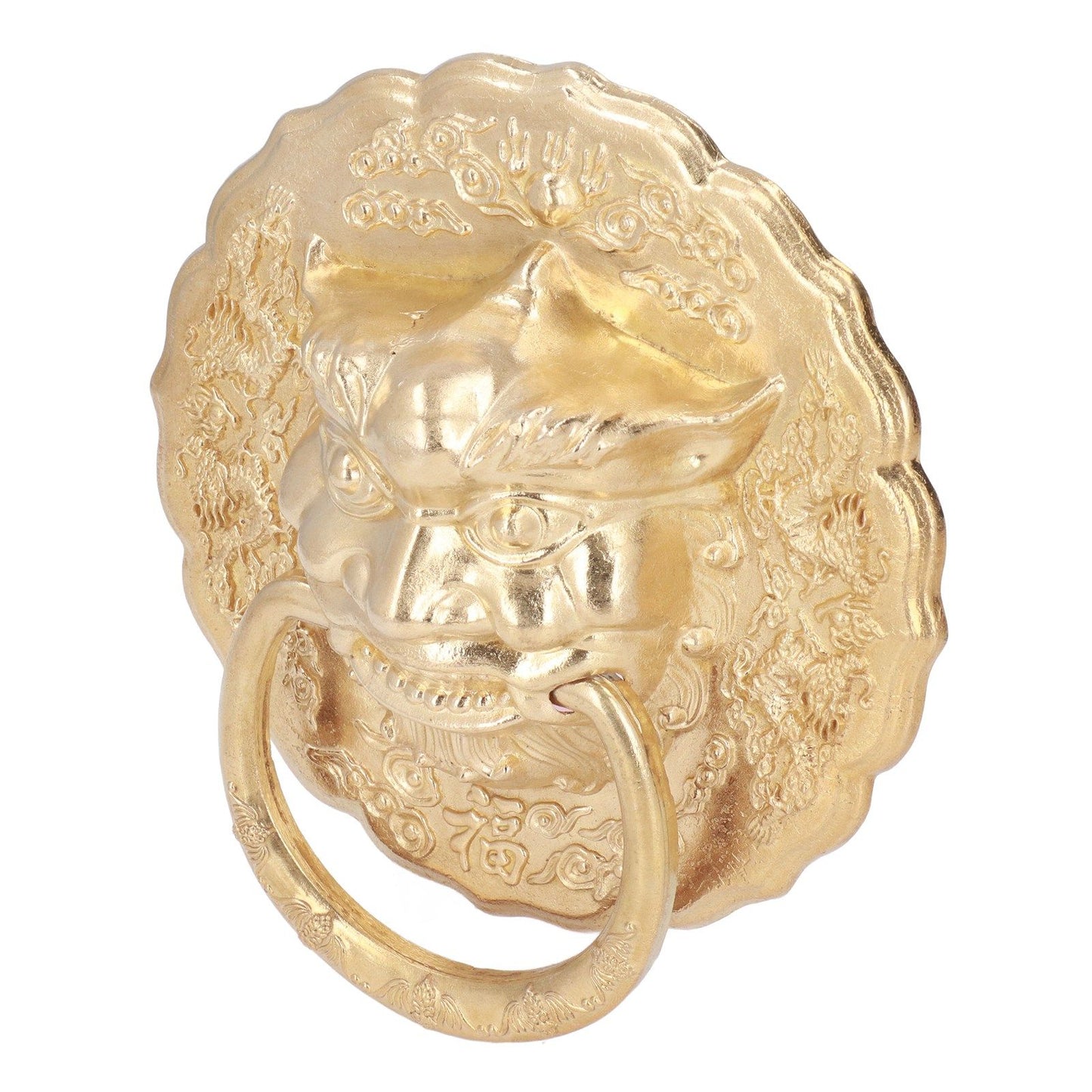 Door Knocker Brass Material Bronze Collision Resistance Chinese Animal Head Pull Ring for Wooden Door V1294-YM0523-3114220008611