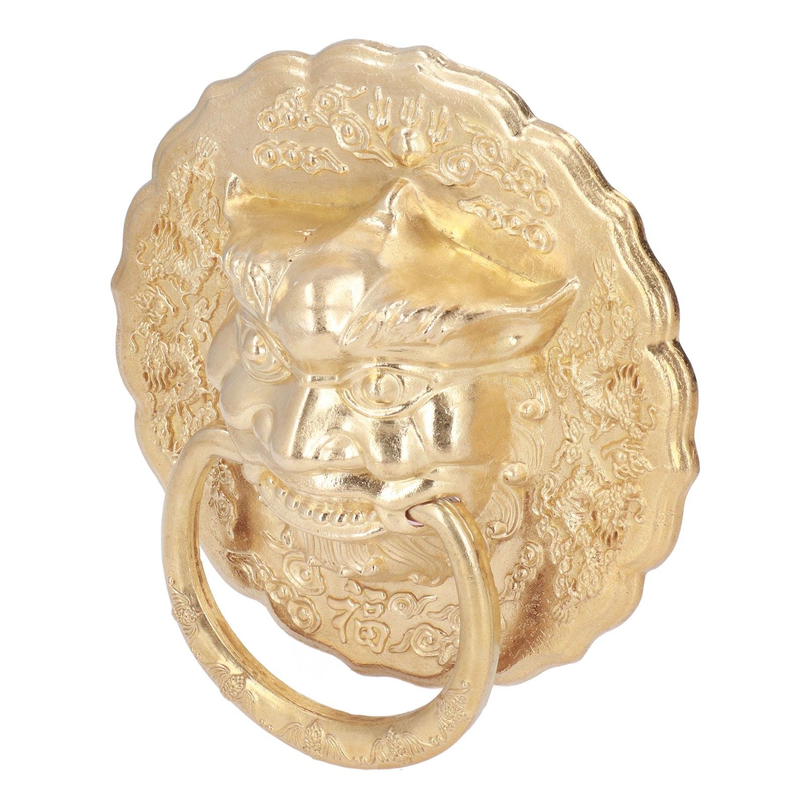 Door Knocker Brass Material Bronze Collision Resistance Chinese Animal Head Pull Ring for Wooden Door V1294-YM0523-3114220008611