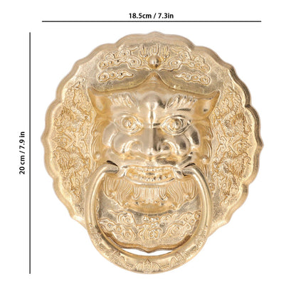 Door Knocker Brass Material Bronze Collision Resistance Chinese Animal Head Pull Ring for Wooden Door V1294-YM0523-3114220008611
