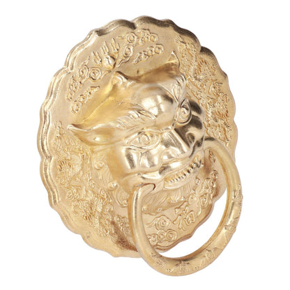 Door Knocker Brass Material Bronze Collision Resistance Chinese Animal Head Pull Ring for Wooden Door V1294-YM0523-3114220008611