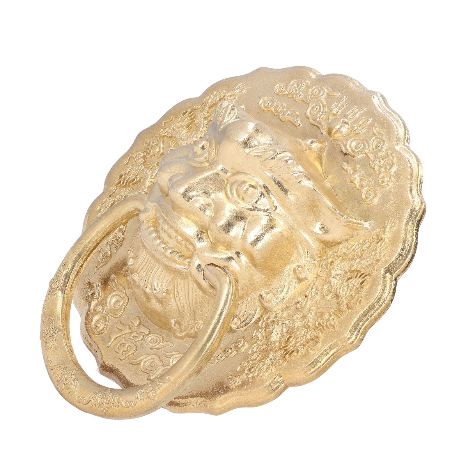 Door Knocker Brass Material Bronze Collision Resistance Chinese Animal Head Pull Ring for Wooden Door V1294-YM0523-3114220008611