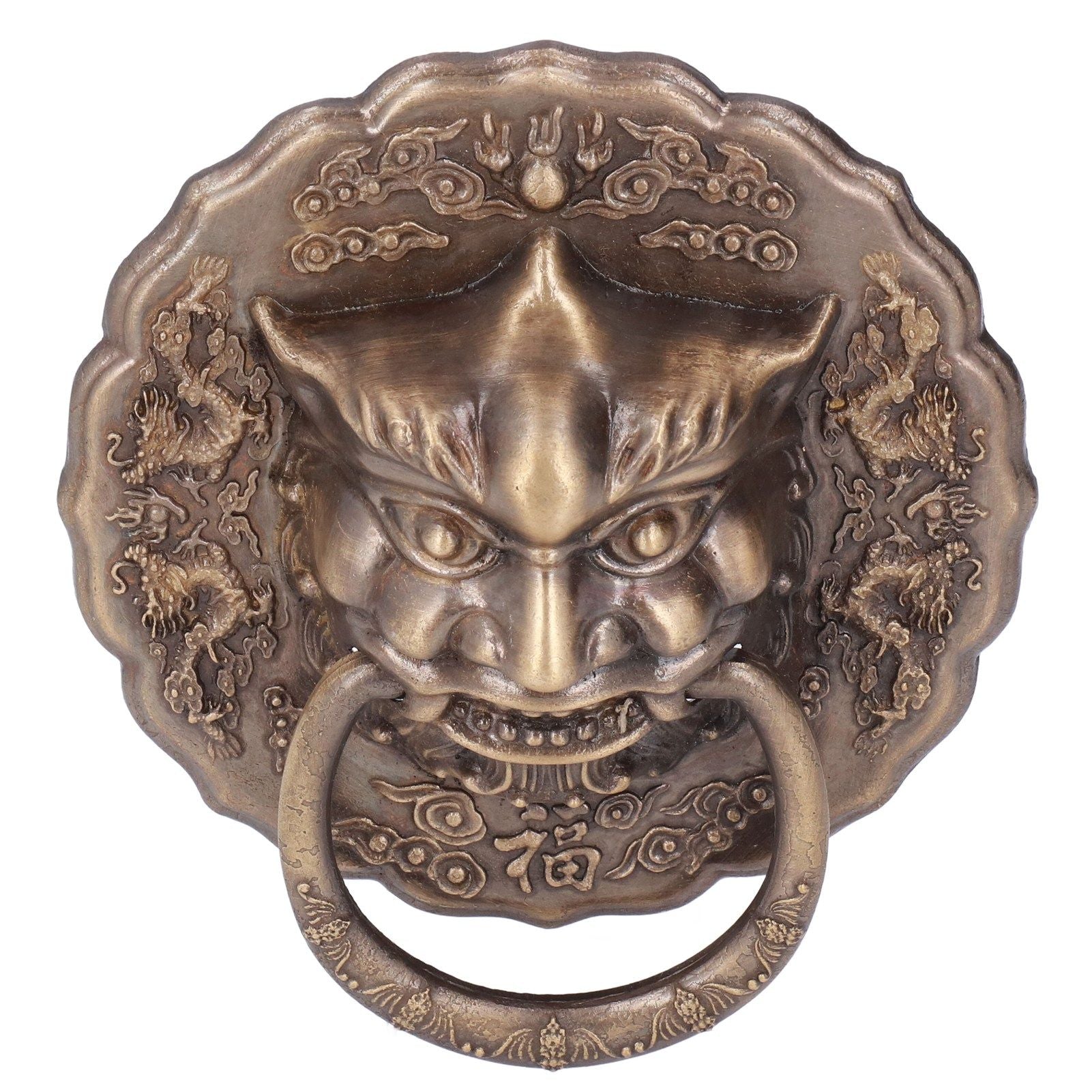 Door Knocker Brass Material 2 Sided Installation Heavy Duty Pull Bronze Chinese Antique Door Pull Ring for V1294-YM0523-3114220008811