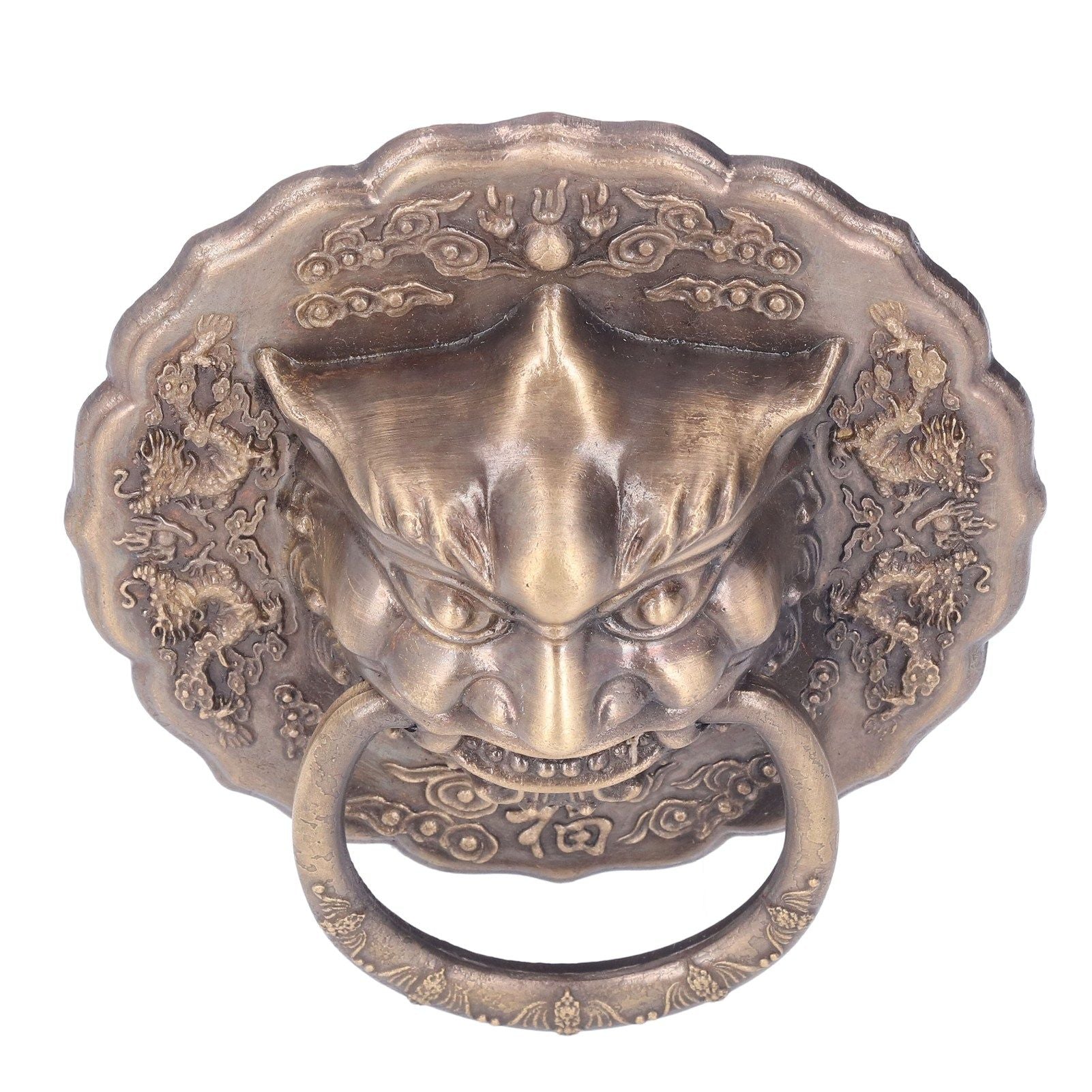 Door Knocker Brass Material 2 Sided Installation Heavy Duty Pull Bronze Chinese Antique Door Pull Ring for V1294-YM0523-3114220008811