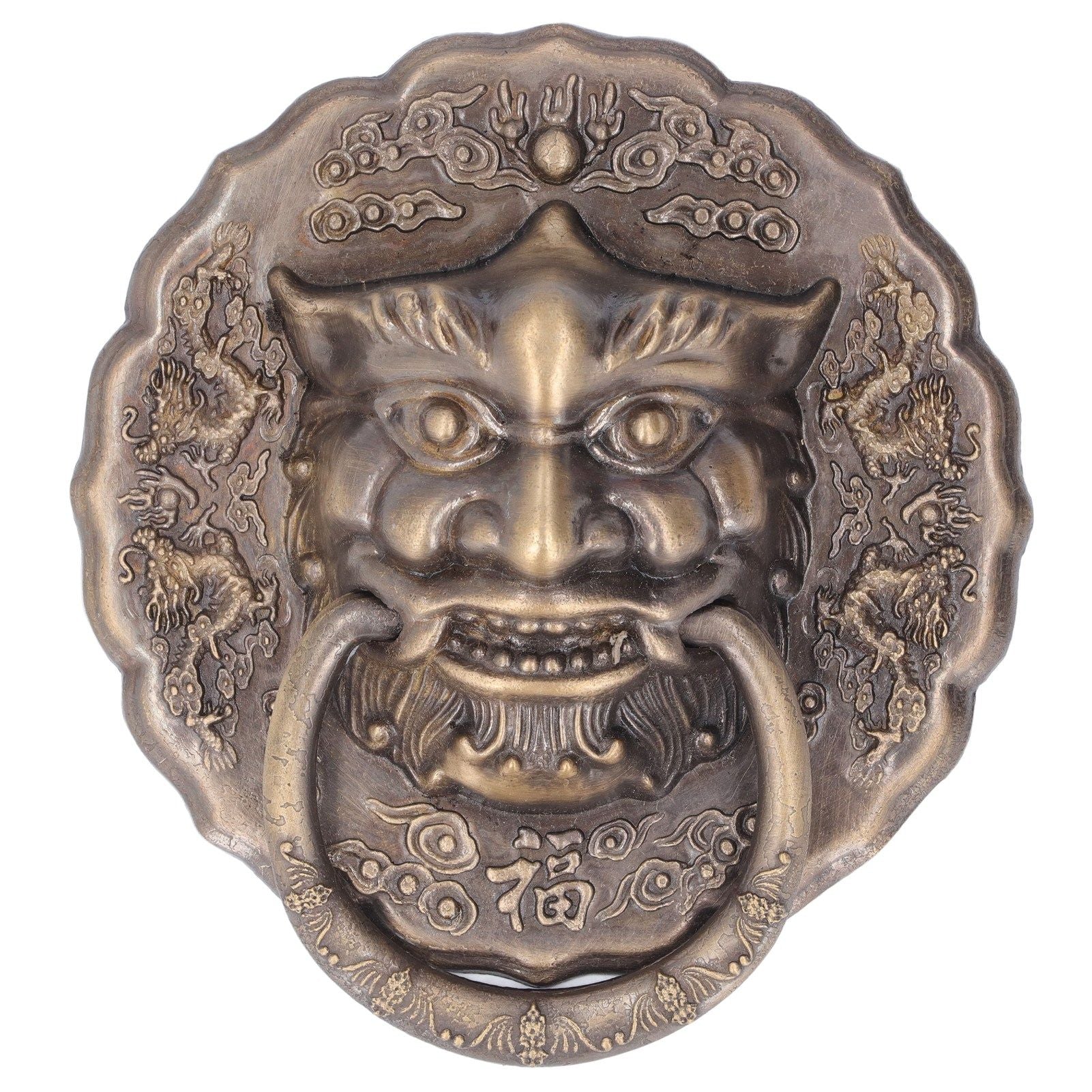 Door Knocker Brass Material 2 Sided Installation Heavy Duty Pull Bronze Chinese Antique Door Pull Ring for V1294-YM0523-3114220008811