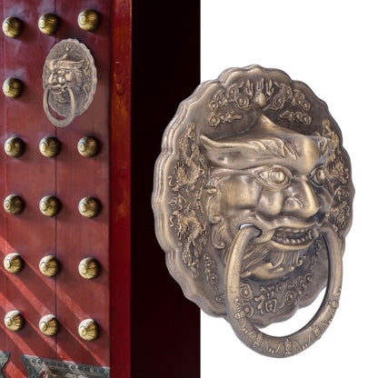 Door Knocker Brass Material 2 Sided Installation Heavy Duty Pull Bronze Chinese Antique Door Pull Ring for V1294-YM0523-3114220008811