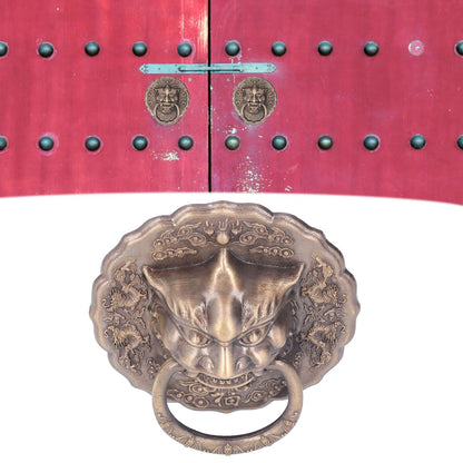Door Knocker Brass Material 2 Sided Installation Heavy Duty Pull Bronze Chinese Antique Door Pull Ring for V1294-YM0523-3114220008811