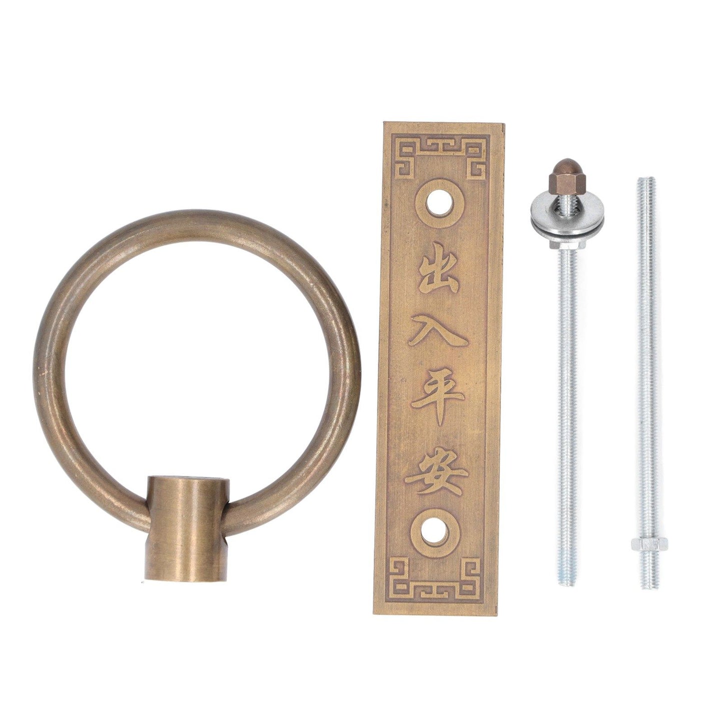 Door Knocker Brass Material 2 Sided Installation Heavy Duty Pull Bronze Chinese Antique Door Pull Ring for V1294-YM0523-3114220008811