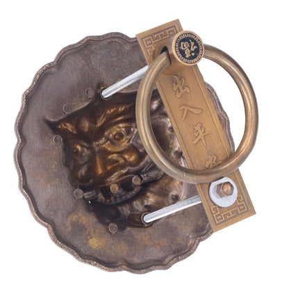 Door Knocker Brass Material 2 Sided Installation Heavy Duty Pull Bronze Chinese Antique Door Pull Ring for V1294-YM0523-3114220008811