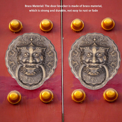 Door Knocker Brass Material 2 Sided Installation Heavy Duty Pull Bronze Chinese Antique Door Pull Ring for V1294-YM0523-3114220008811