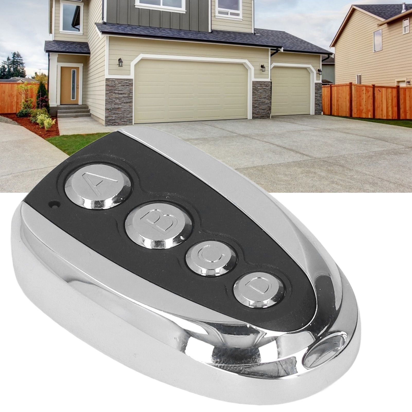 Garage Door Remote Control Opener 433MHz 4 Buttons Anti Theft with Key Chain for Curtain Doors Security System V1294-YM0523-3114220010211