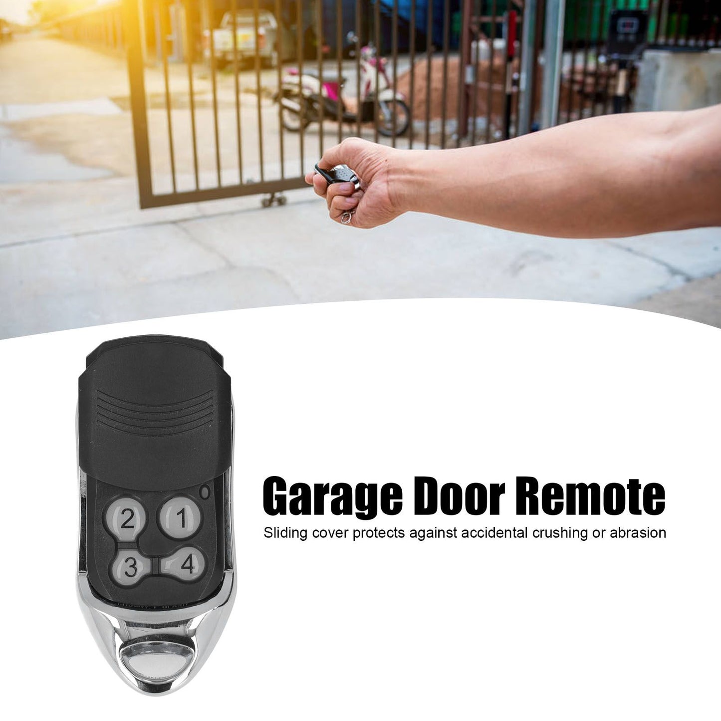 433MHz Garage Door Opener Remote Control Keychain 100m Wireless Transmission 27A 12V 30mAh Battery for V1294-YM0523-3114220010511