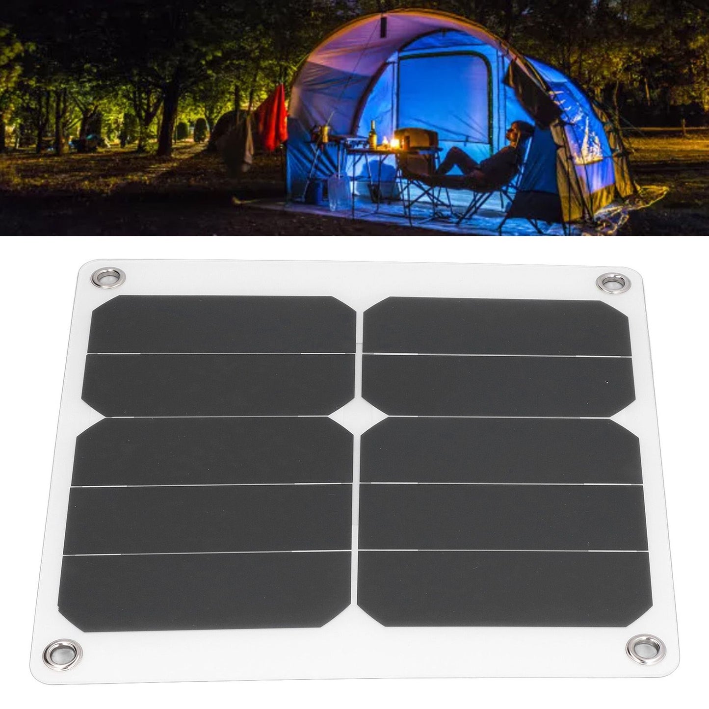 15W Solar Panels USB High Conversion Efficiency Light 5V Portable Solar Power Bank for Camping Hiking Biking V1294-YM0523-3114220010811