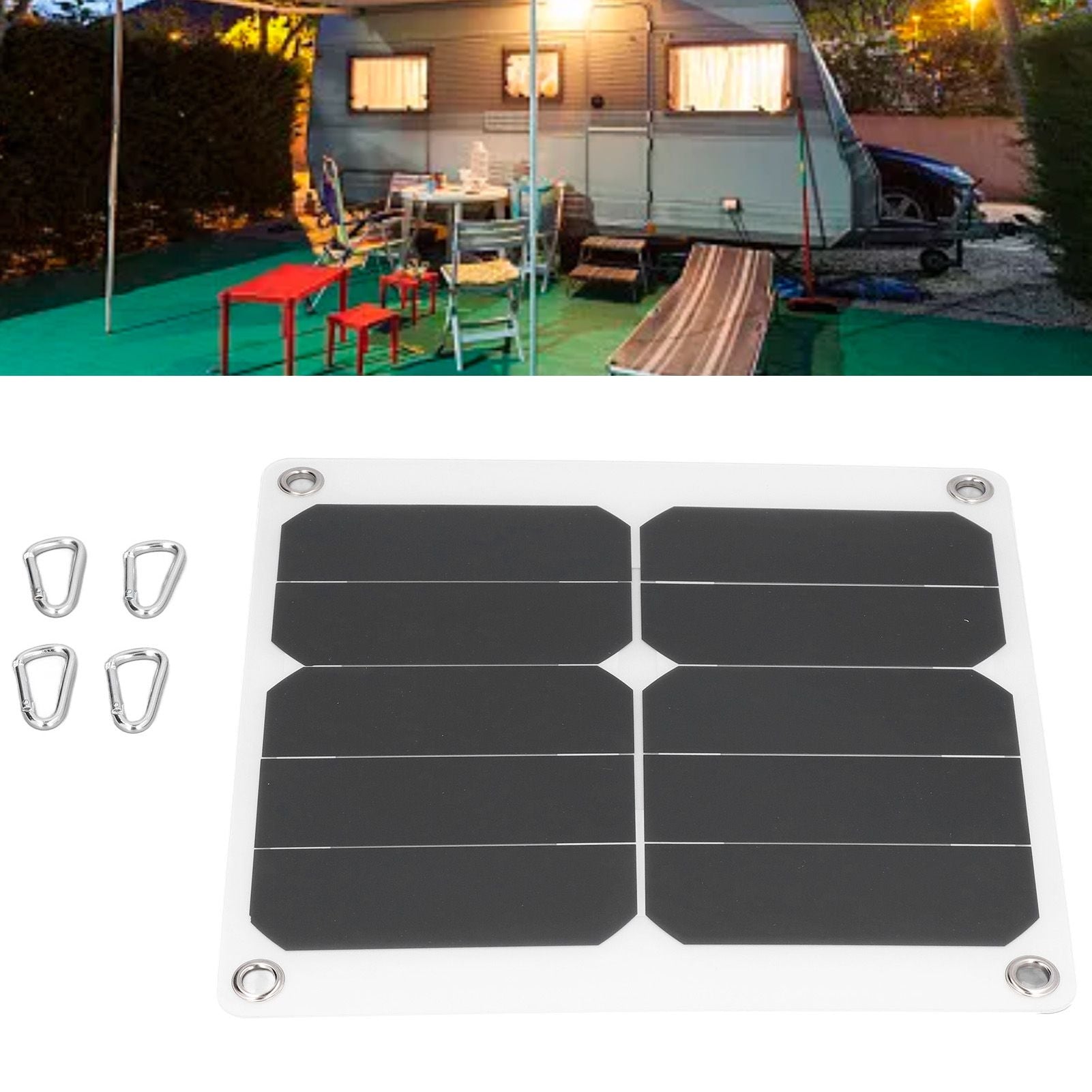 15W Solar Panels USB High Conversion Efficiency Light 5V Portable Solar Power Bank for Camping Hiking Biking V1294-YM0523-3114220010811