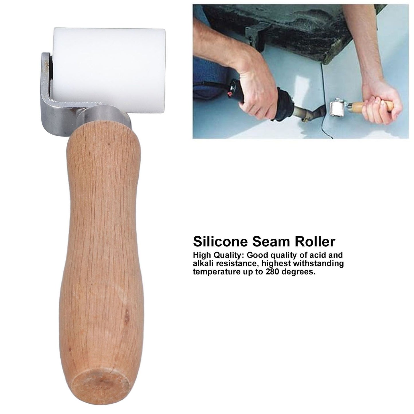 40mm/1.6in Silicone Seam Roller High Temperature Resistance Seam Hand Pressure Roller for Welding V1294-YM0523-3114220011611