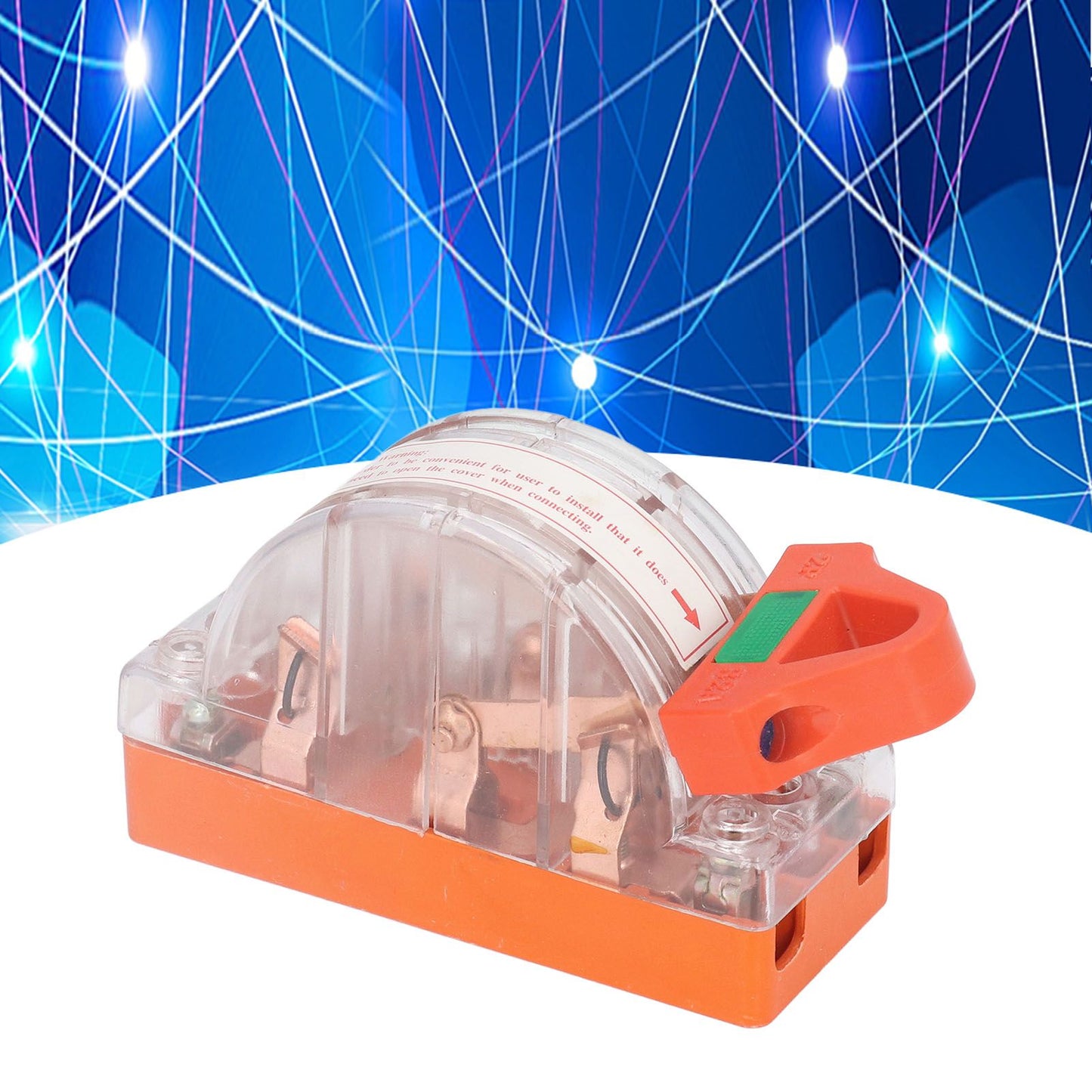 Transparent Knife Switch 2P 32A Double Pole Against Electric Shock Safety Knife Switch with Indicator for V1294-YM0523-3114220012211