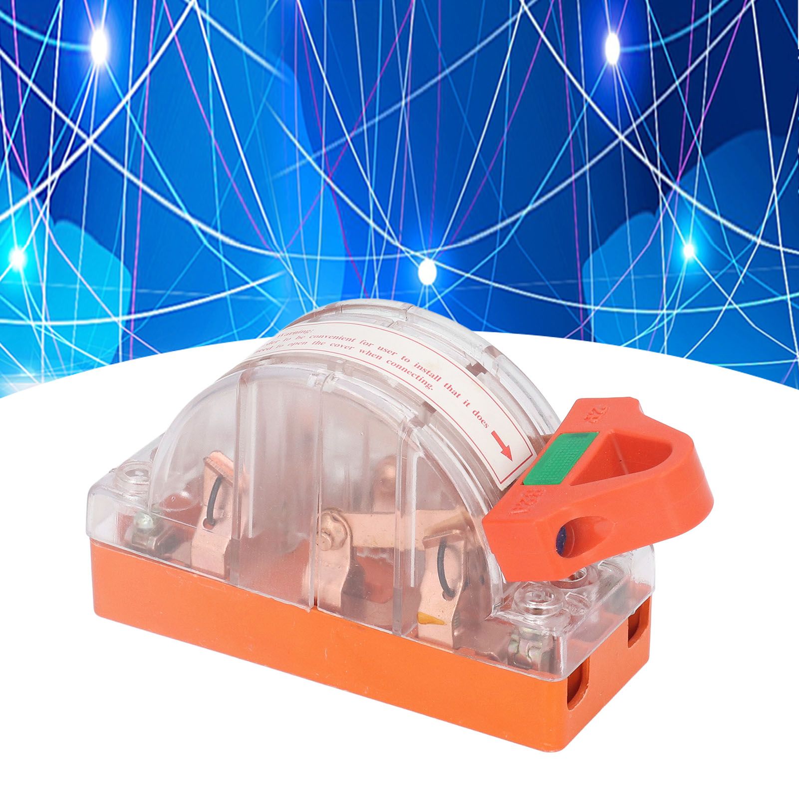 Transparent Knife Switch 2P 32A Double Pole Against Electric Shock Safety Knife Switch with Indicator for V1294-YM0523-3114220012211