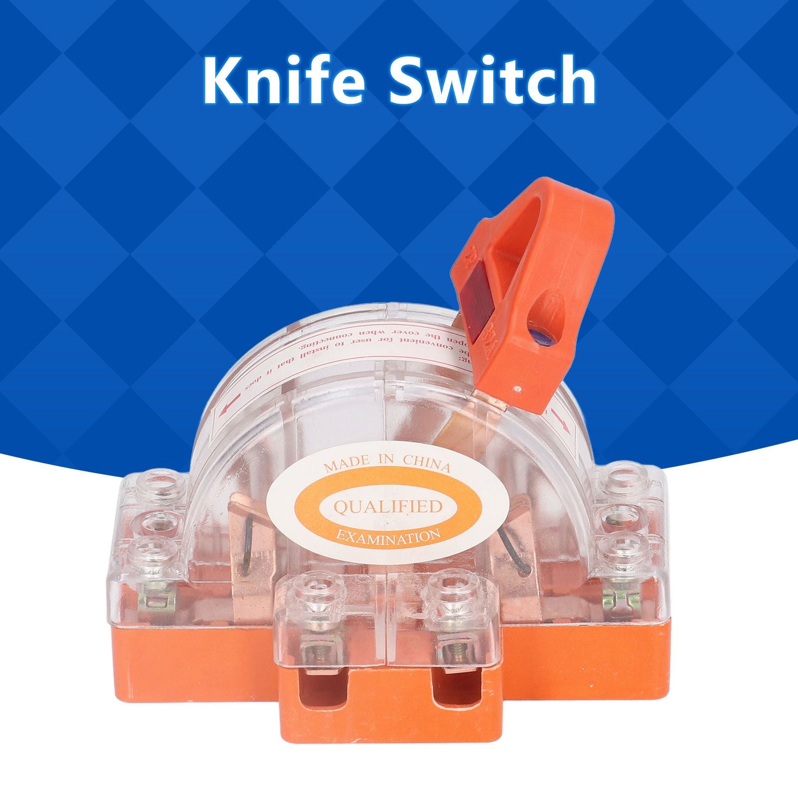 Transparent Knife Switch 2P 32A Double Pole Against Electric Shock Safety Knife Switch with Indicator for V1294-YM0523-3114220012211