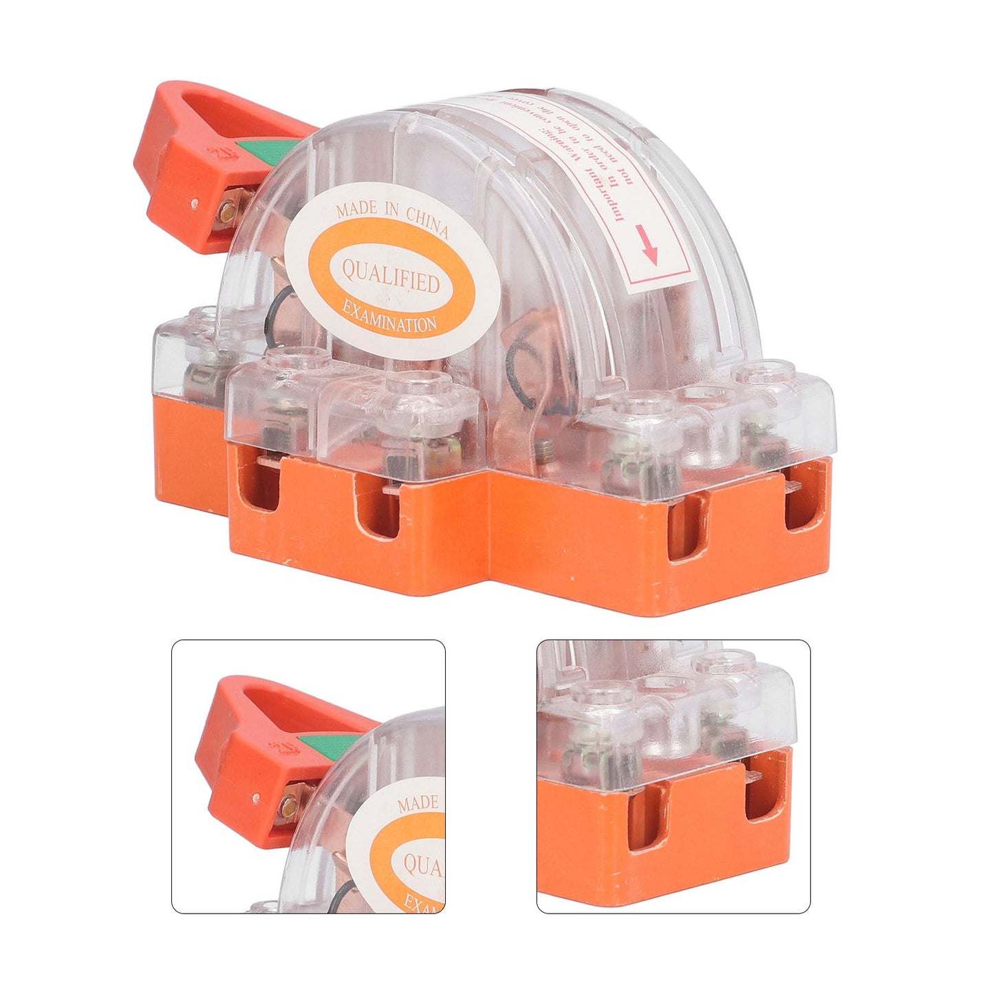 Transparent Knife Switch 2P 32A Double Pole Against Electric Shock Safety Knife Switch with Indicator for V1294-YM0523-3114220012211