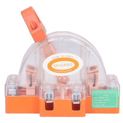Knife Switch 2P 63A Pure Copper LED Bidirectional Dual Throw with Transparent Shell for Home Appliances AC220V V1294-YM0523-3114220012611