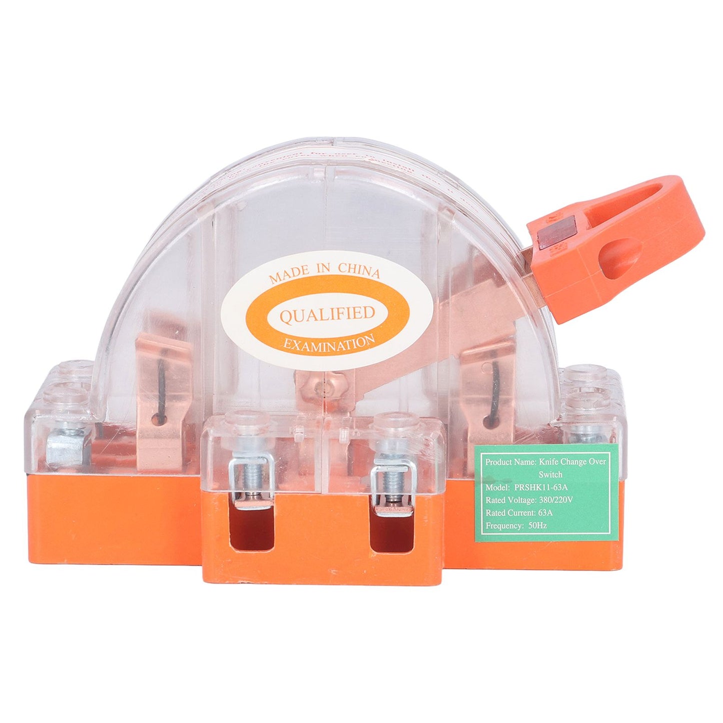 Knife Switch 2P 63A Pure Copper LED Bidirectional Dual Throw with Transparent Shell for Home Appliances AC220V V1294-YM0523-3114220012611