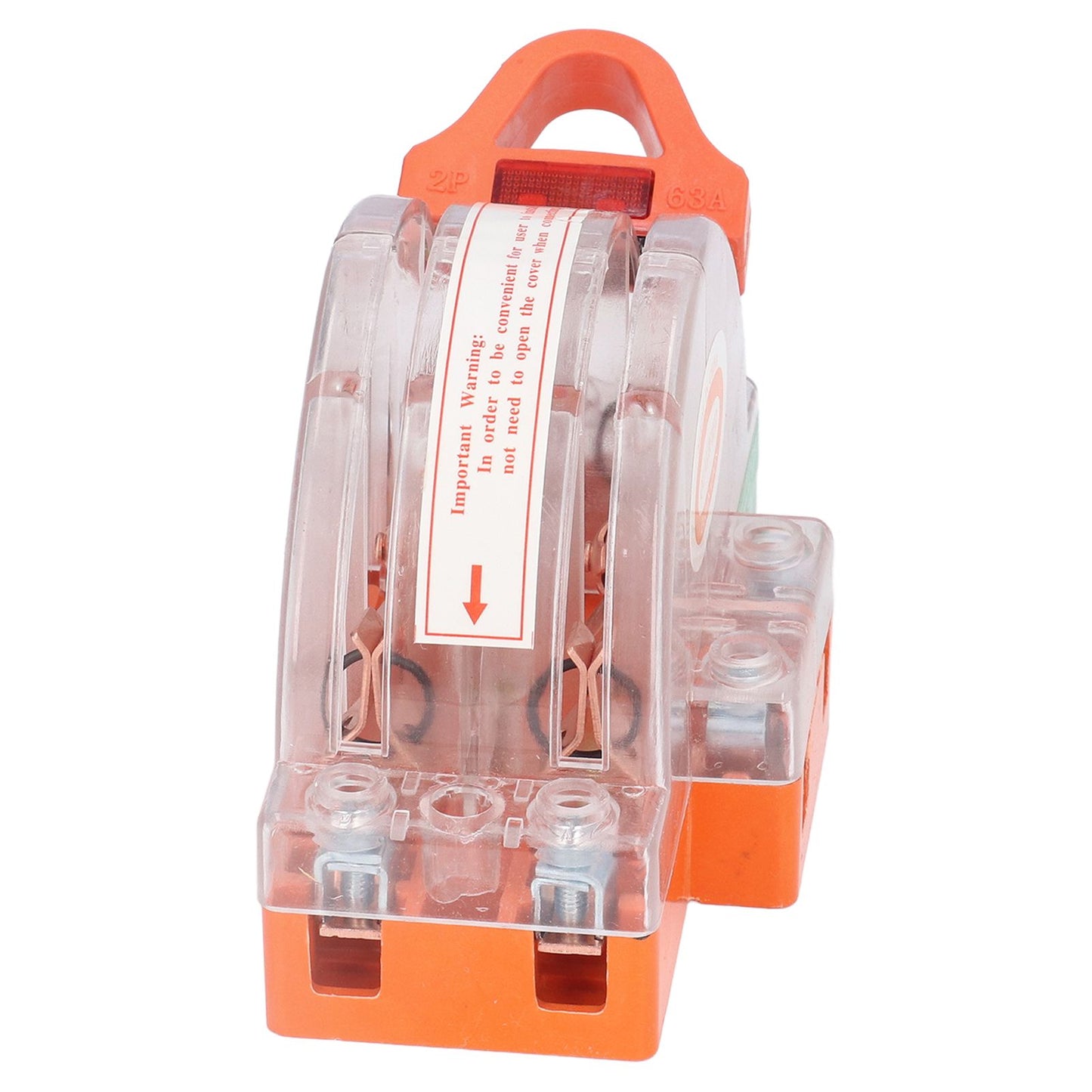 Knife Switch 2P 63A Pure Copper LED Bidirectional Dual Throw with Transparent Shell for Home Appliances AC220V V1294-YM0523-3114220012611