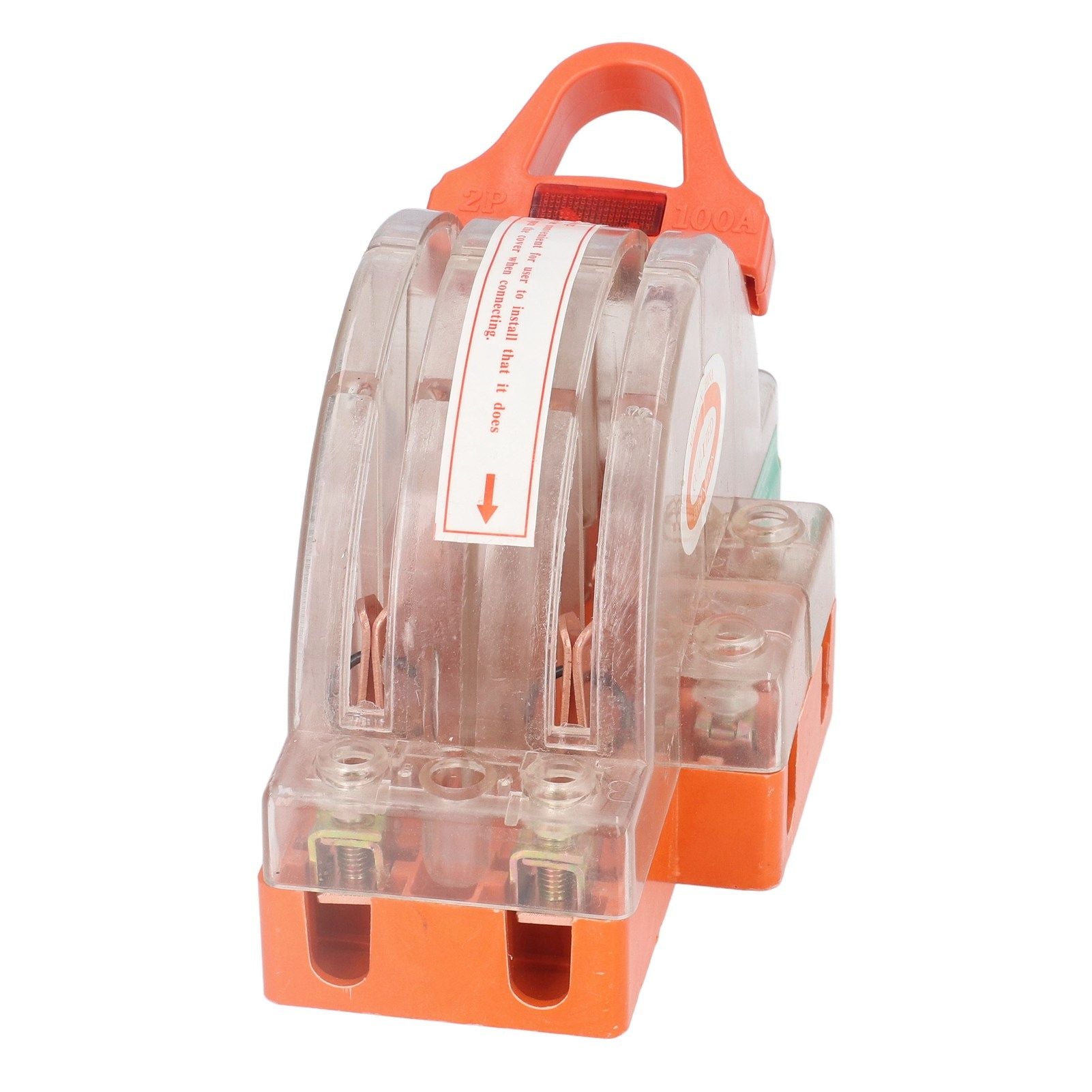 Double Pole Knife Switch Transparent Shell 2P 100A Safety Knife Switch with LED Indicator for Generator Power V1294-YM0523-3114220012711