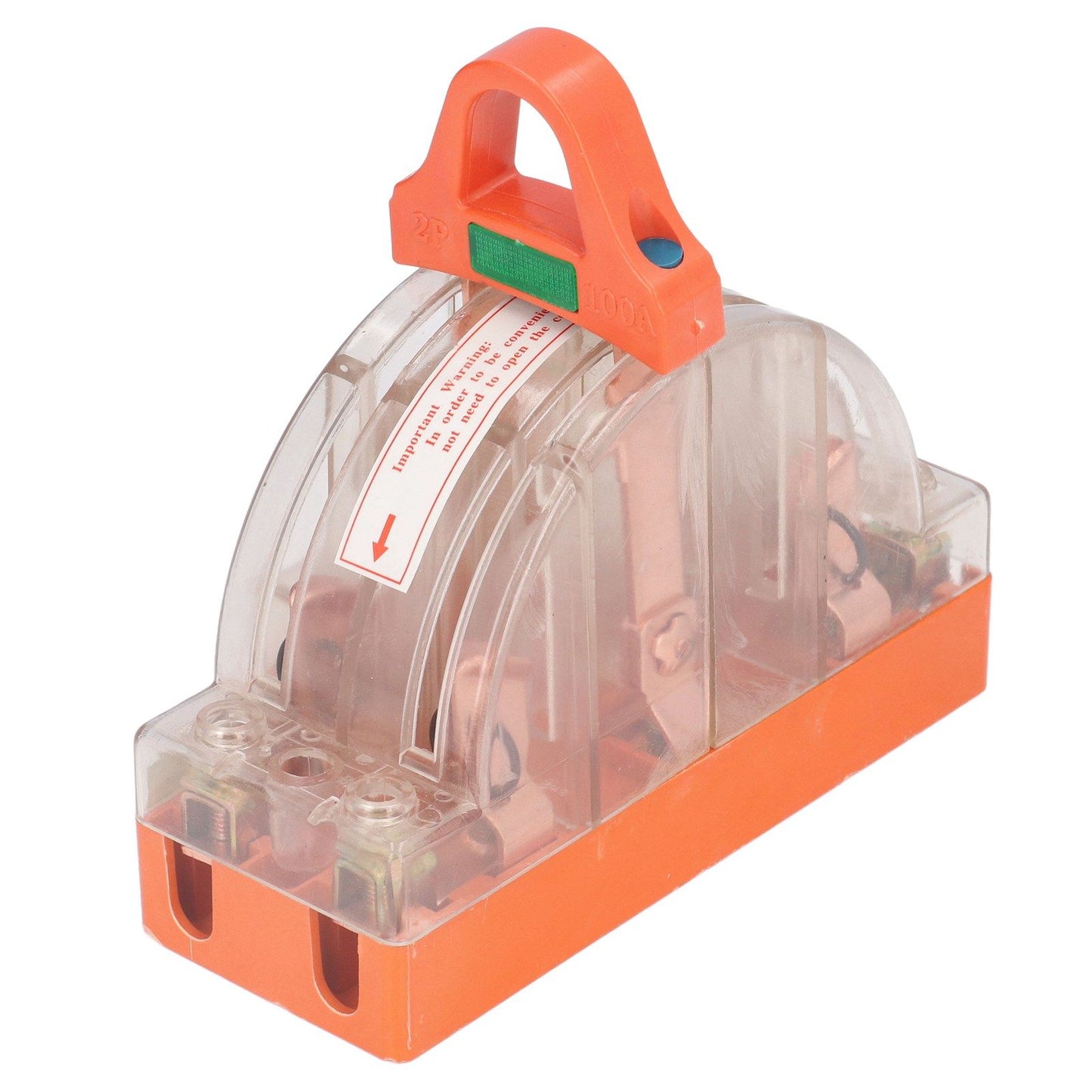 Double Pole Knife Switch Transparent Shell 2P 100A Safety Knife Switch with LED Indicator for Generator Power V1294-YM0523-3114220012711