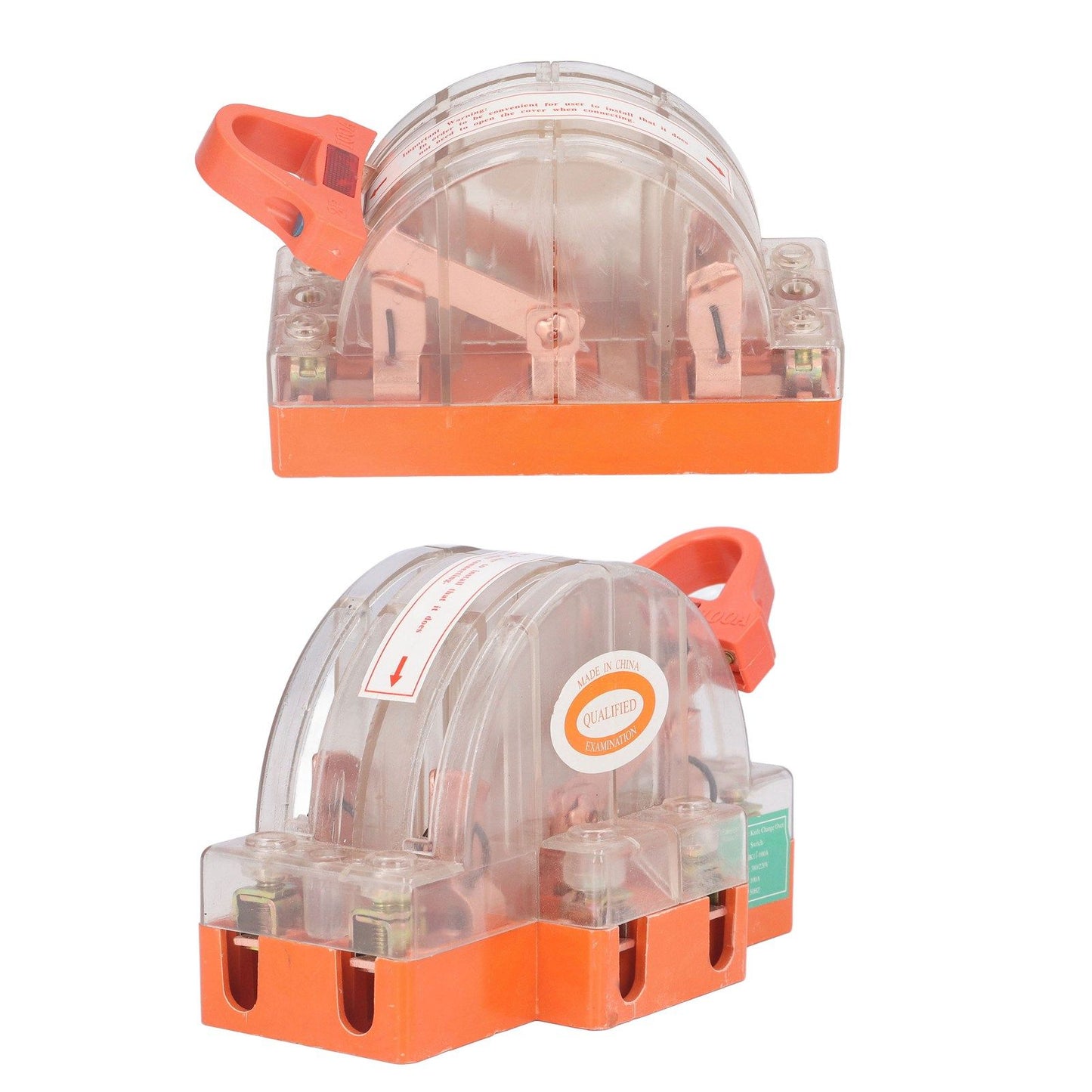 Double Pole Knife Switch Transparent Shell 2P 100A Safety Knife Switch with LED Indicator for Generator Power V1294-YM0523-3114220012711