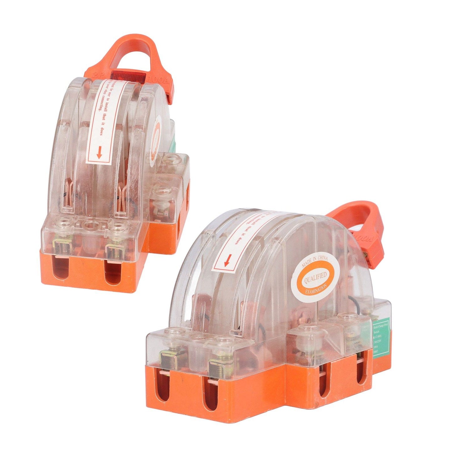 Double Pole Knife Switch Transparent Shell 2P 100A Safety Knife Switch with LED Indicator for Generator Power V1294-YM0523-3114220012711